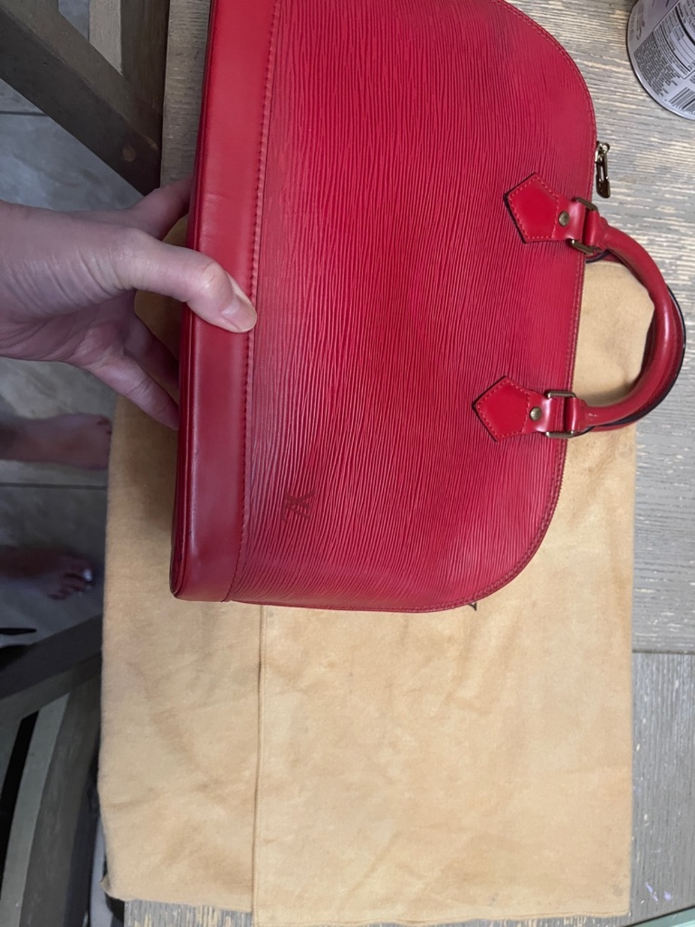 Louis Vuitton Red Epi Top-Handle Satchel